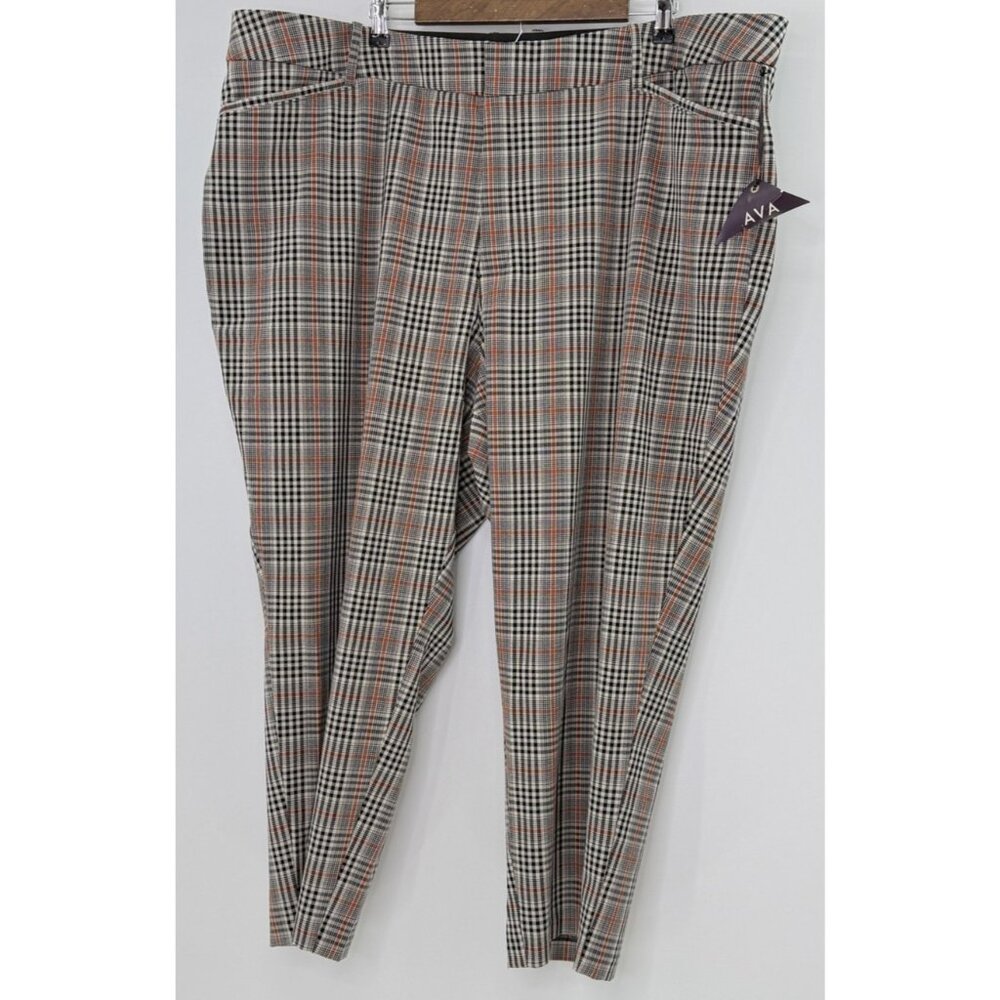 Ava & Viv Pants‎ Plus Size 26 Plaid Slim Fit Career Work Stretch